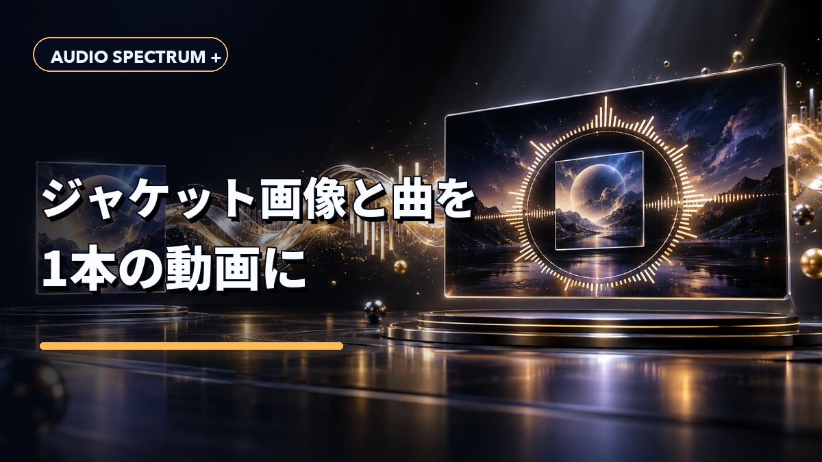 ジャケット画像と音楽から動画を作る方法